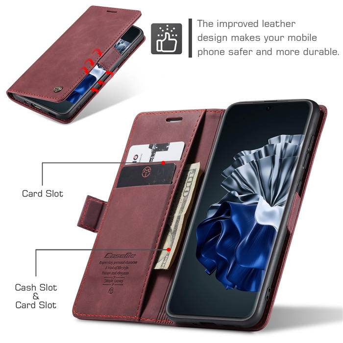 CaseMe Huawei P60 Pro Wallet Suede Leather Case