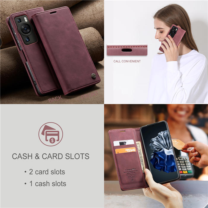 CaseMe Huawei P60 Pro Wallet Suede Leather Case