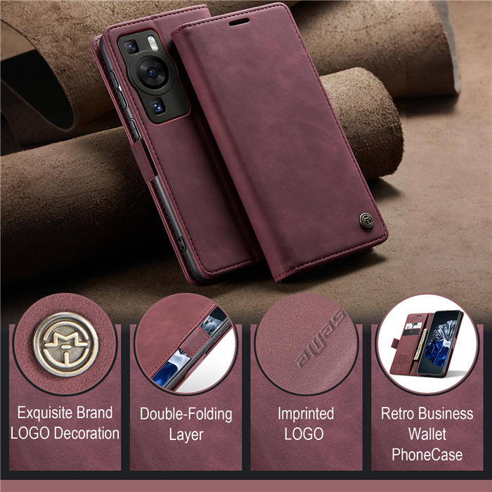 CaseMe Huawei P60 Pro Wallet Suede Leather Case