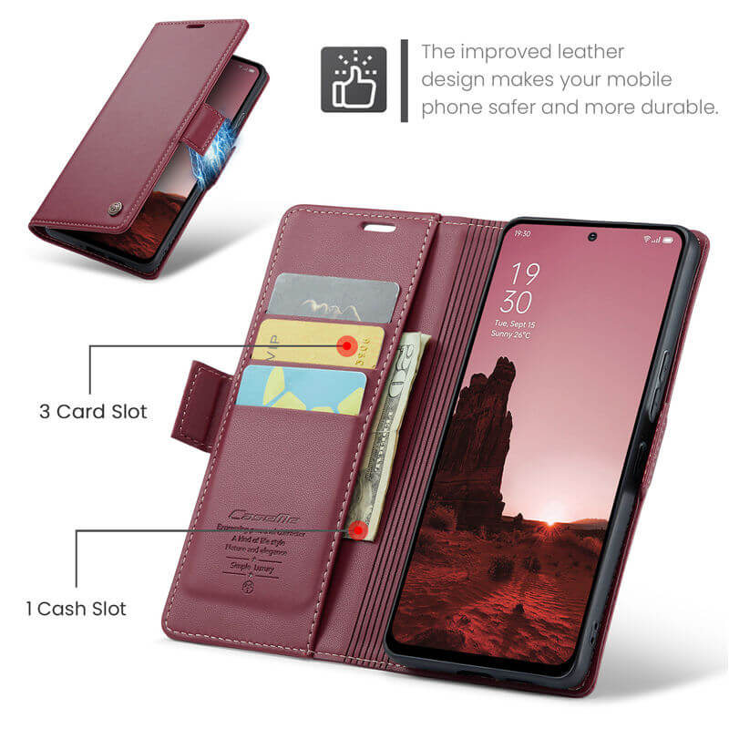 CaseMe OPPO Reno13 Pro Wallet RFID Blocking Case