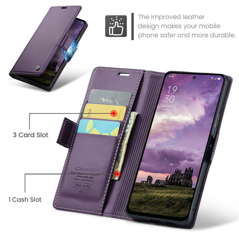 CaseMe OPPO Reno13 Wallet RFID Blocking Case