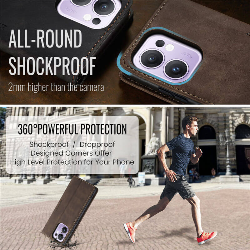 CaseMe OPPO Reno13 F 4G/5G Wallet Suede Leather Case
