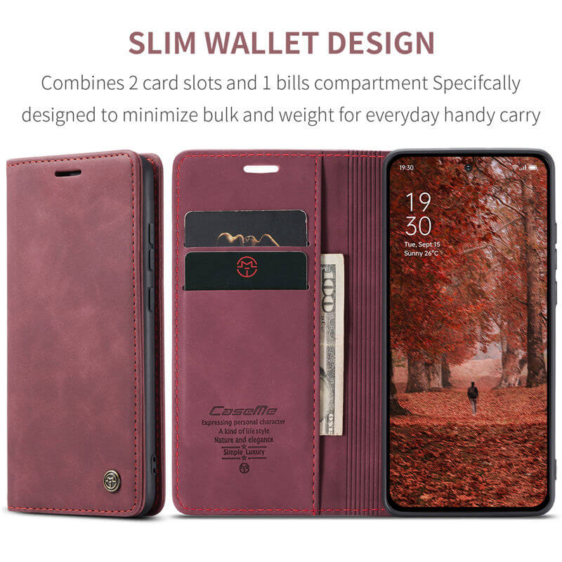 CaseMe OPPO Reno13 F 4G/5G Wallet Suede Leather Case