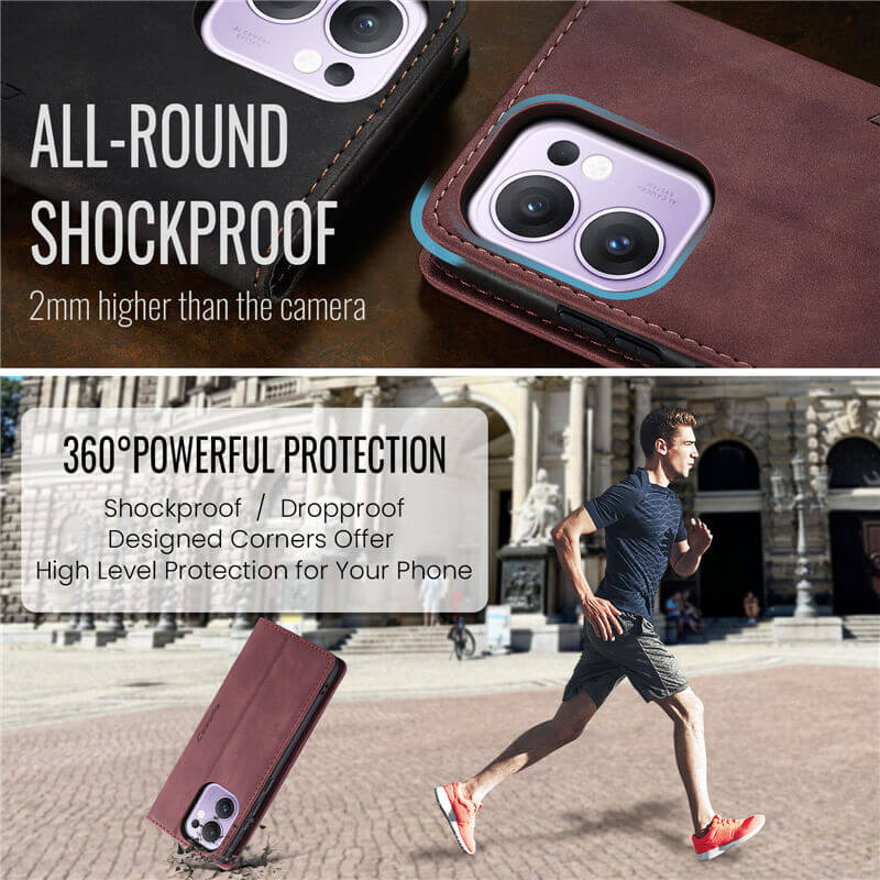 CaseMe OPPO Reno13 F 4G/5G Wallet Suede Leather Case