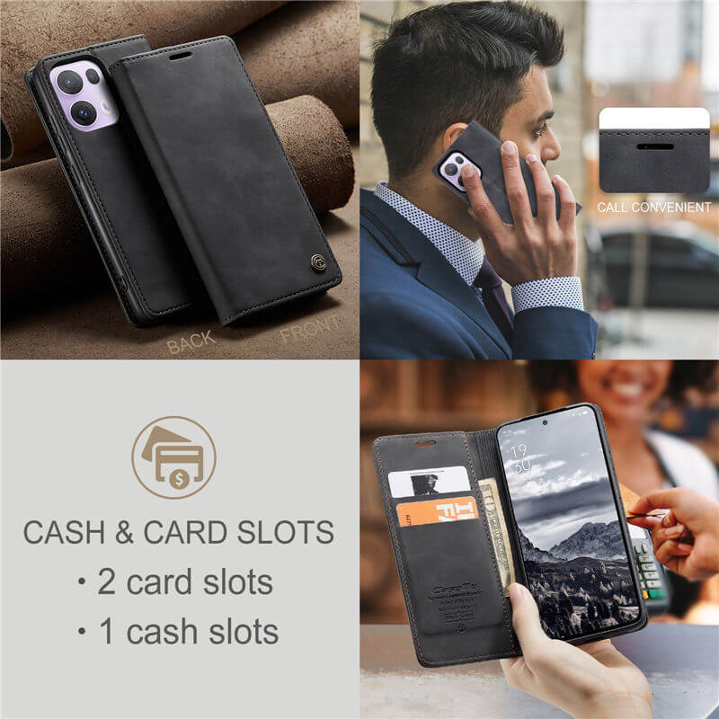 CaseMe OPPO Reno13 Pro Wallet Suede Leather Case