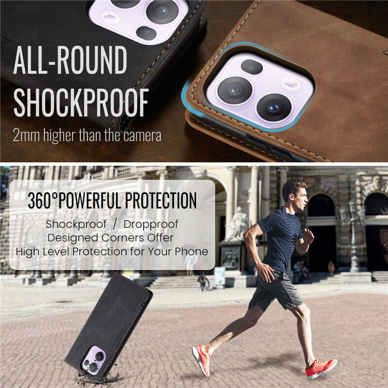 CaseMe OPPO Reno13 Pro Wallet Suede Leather Case
