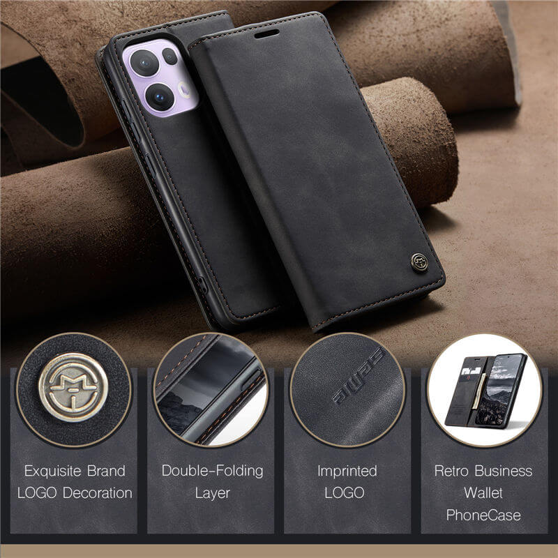 CaseMe OPPO Reno13 Pro Wallet Suede Leather Case