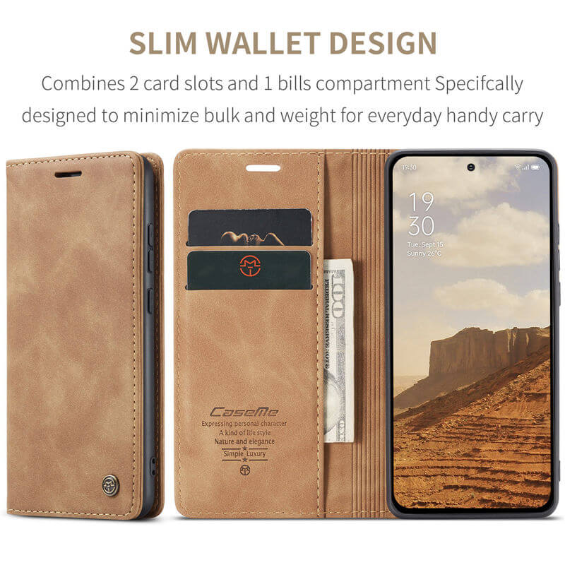 CaseMe OPPO Reno13 Pro Wallet Suede Leather Case