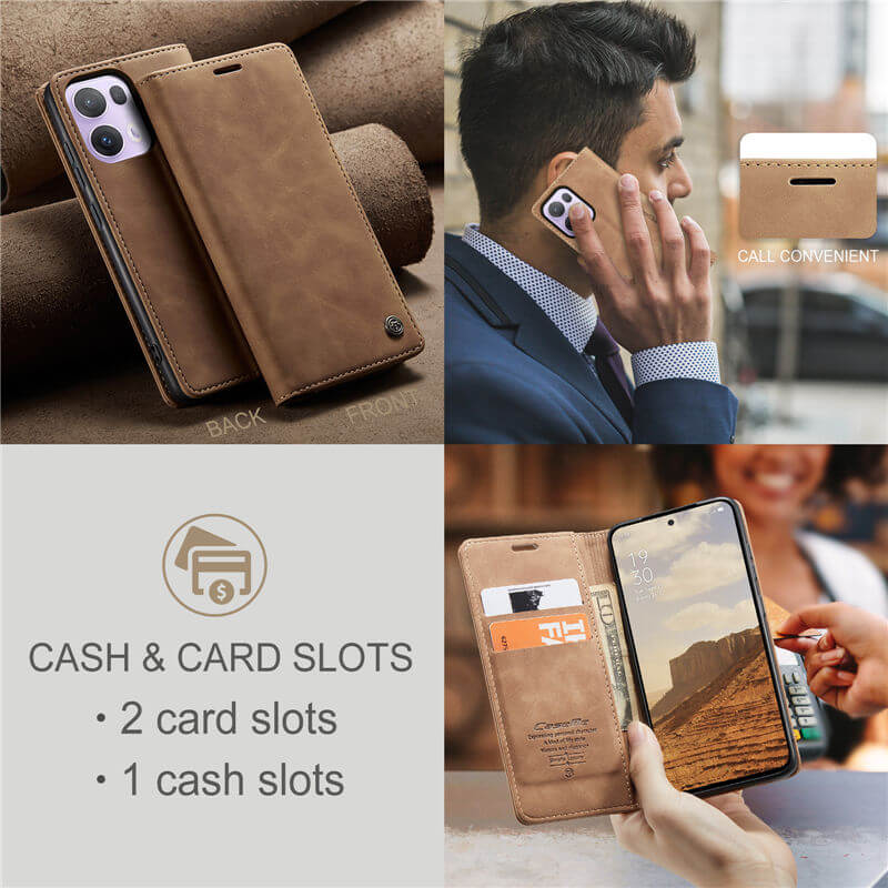CaseMe OPPO Reno13 Pro Wallet Suede Leather Case