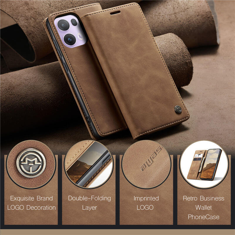 CaseMe OPPO Reno13 Pro Wallet Suede Leather Case