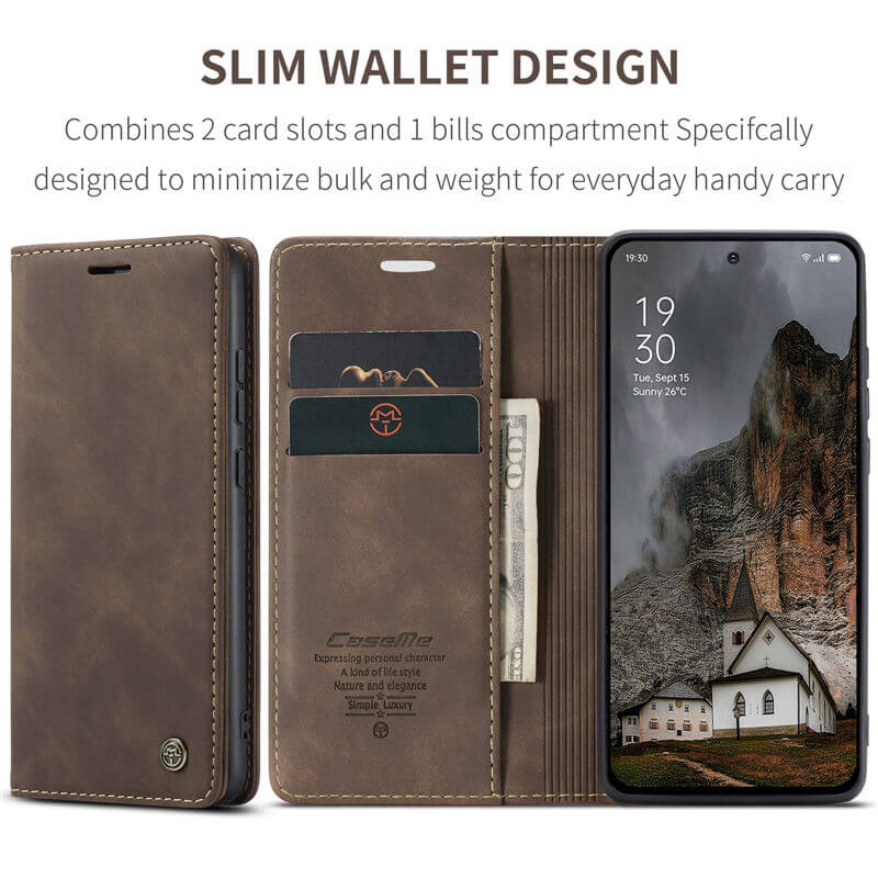 CaseMe OPPO Reno13 Pro Wallet Suede Leather Case