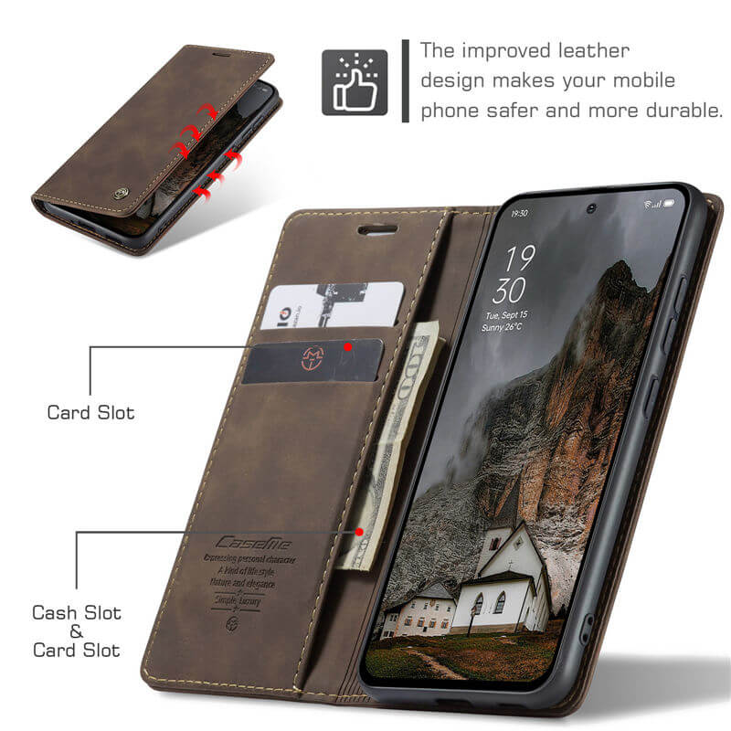 CaseMe OPPO Reno13 Pro Wallet Suede Leather Case
