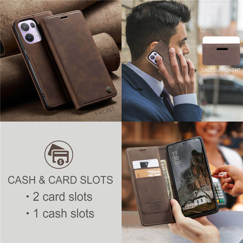 CaseMe OPPO Reno13 Pro Wallet Suede Leather Case