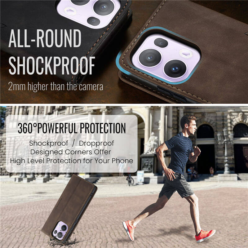 CaseMe OPPO Reno13 Pro Wallet Suede Leather Case