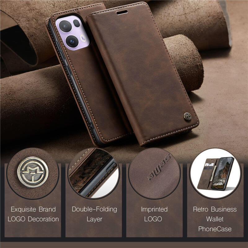 CaseMe OPPO Reno13 Pro Wallet Suede Leather Case