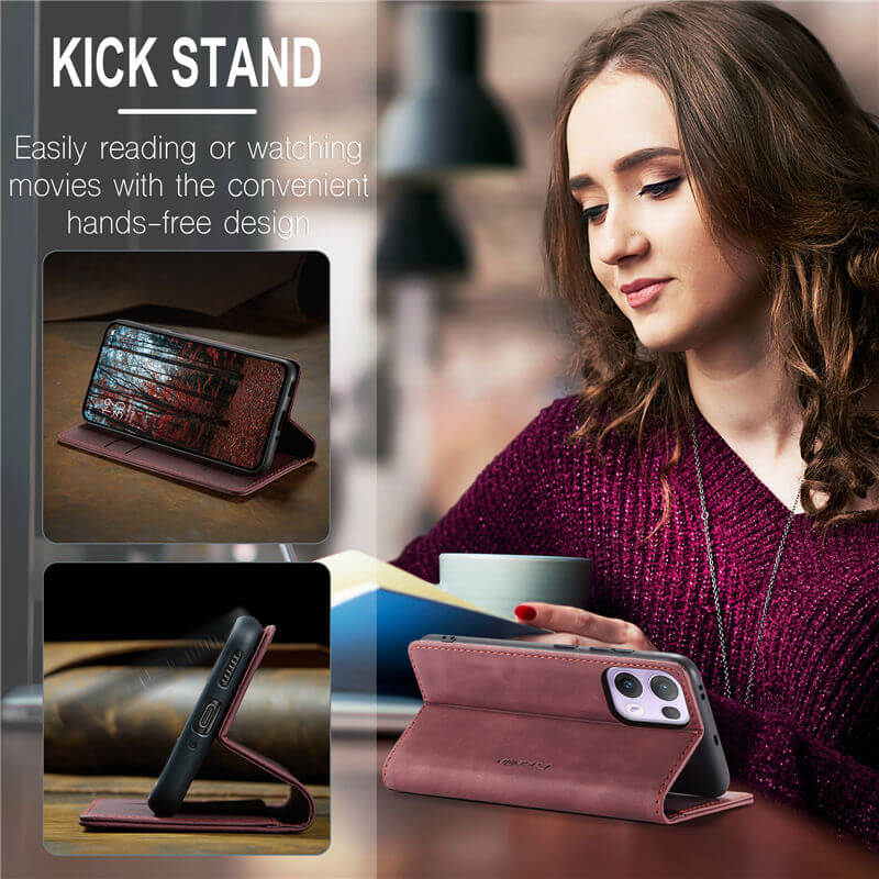 CaseMe OPPO Reno13 Pro Wallet Suede Leather Case