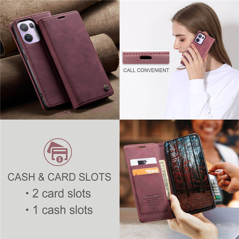 CaseMe OPPO Reno13 Pro Wallet Suede Leather Case