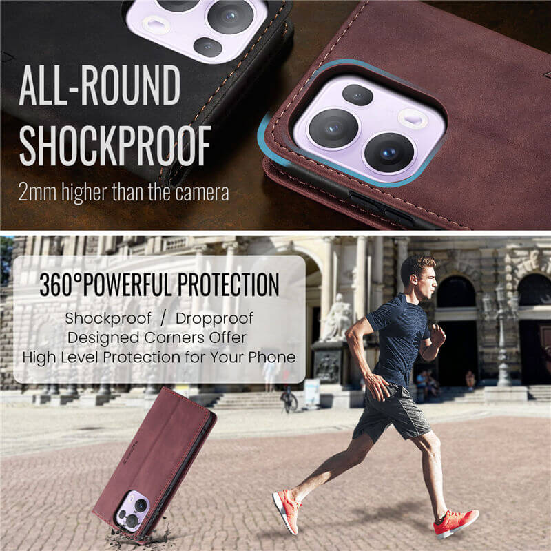 CaseMe OPPO Reno13 Pro Wallet Suede Leather Case