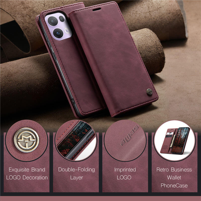 CaseMe OPPO Reno13 Pro Wallet Suede Leather Case