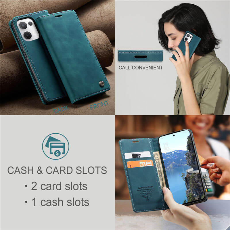 CaseMe OPPO Reno13 Wallet Suede Leather Case