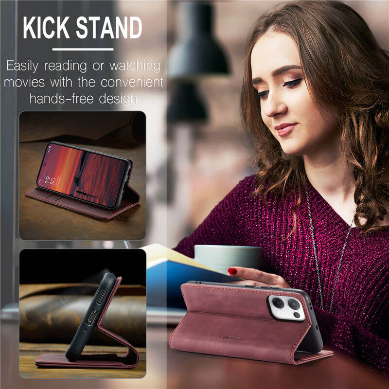 CaseMe OPPO Reno13 Wallet Suede Leather Case