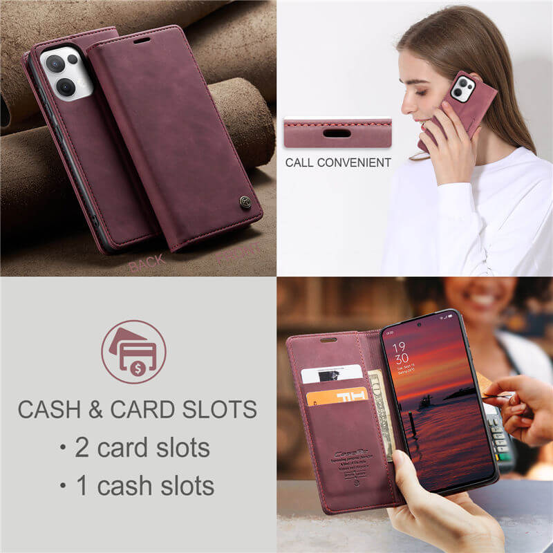 CaseMe OPPO Reno13 Wallet Suede Leather Case