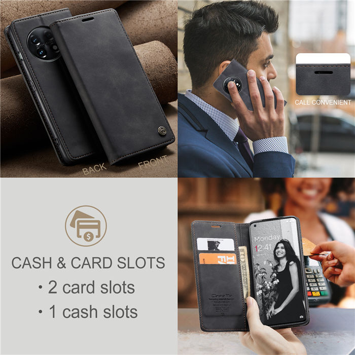 CaseMe OnePlus 11 Wallet Retro Suede Leather Case