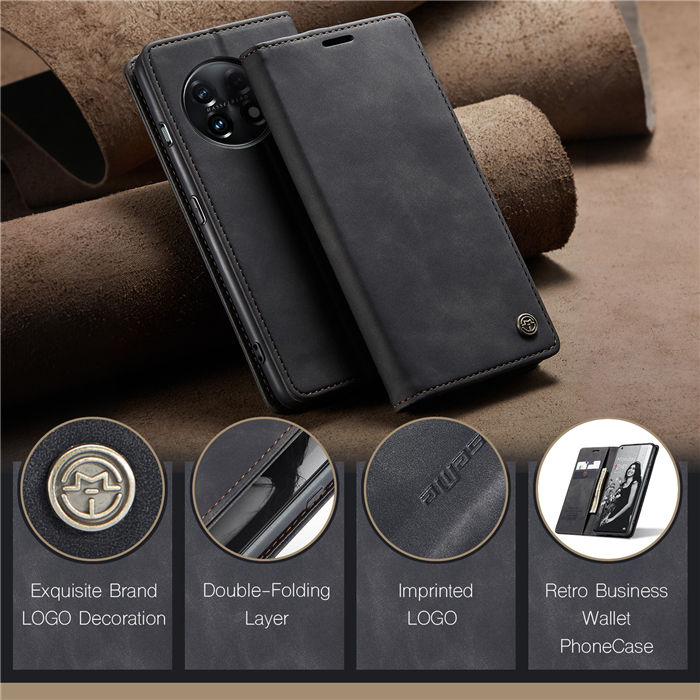 CaseMe OnePlus 11 Wallet Retro Suede Leather Case