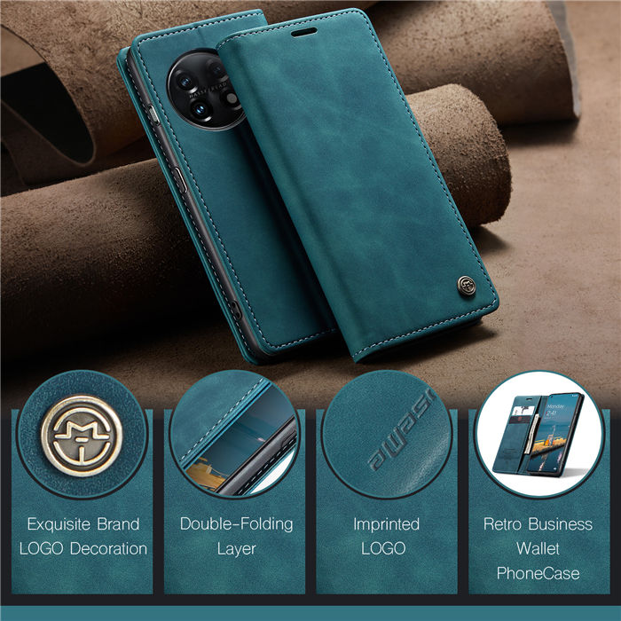 CaseMe OnePlus 11 Wallet Retro Suede Leather Case