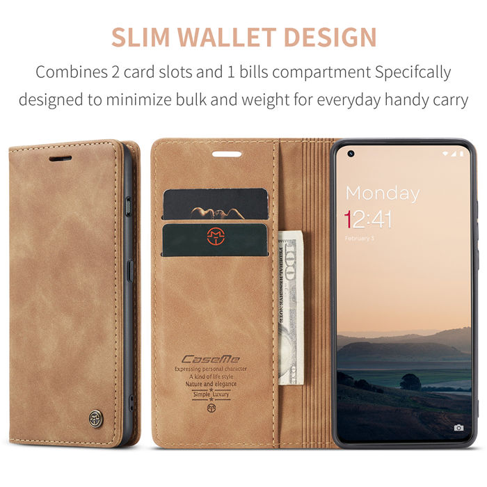 CaseMe OnePlus 11 Wallet Retro Suede Leather Case