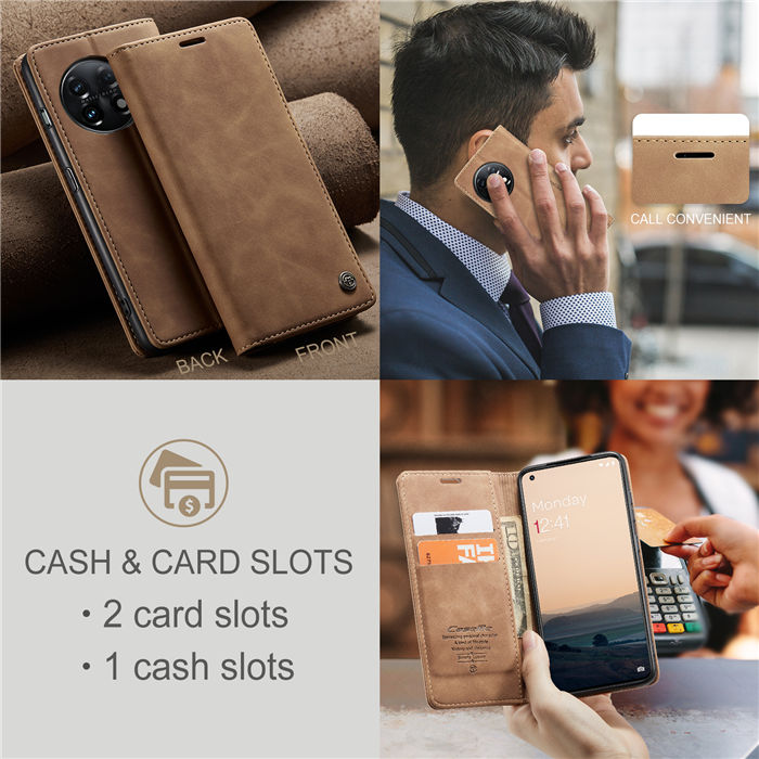 CaseMe OnePlus 11 Wallet Retro Suede Leather Case