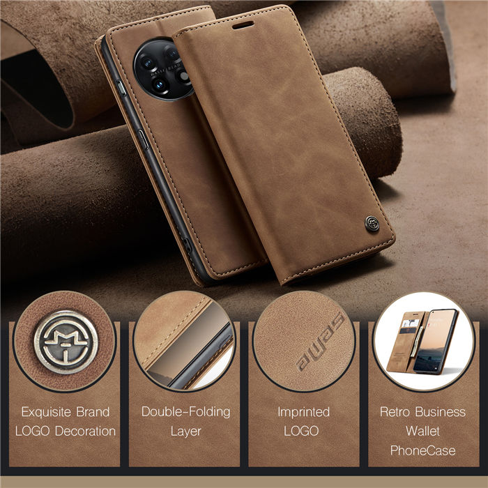 CaseMe OnePlus 11 Wallet Retro Suede Leather Case