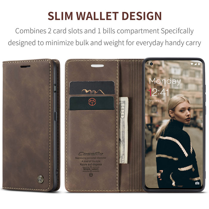 CaseMe OnePlus 11 Wallet Retro Suede Leather Case