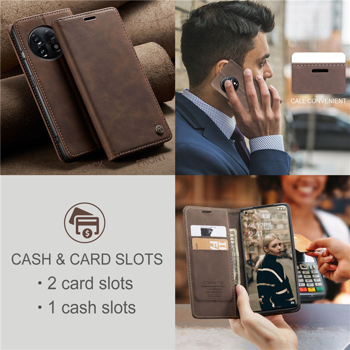 CaseMe OnePlus 11 Wallet Retro Suede Leather Case