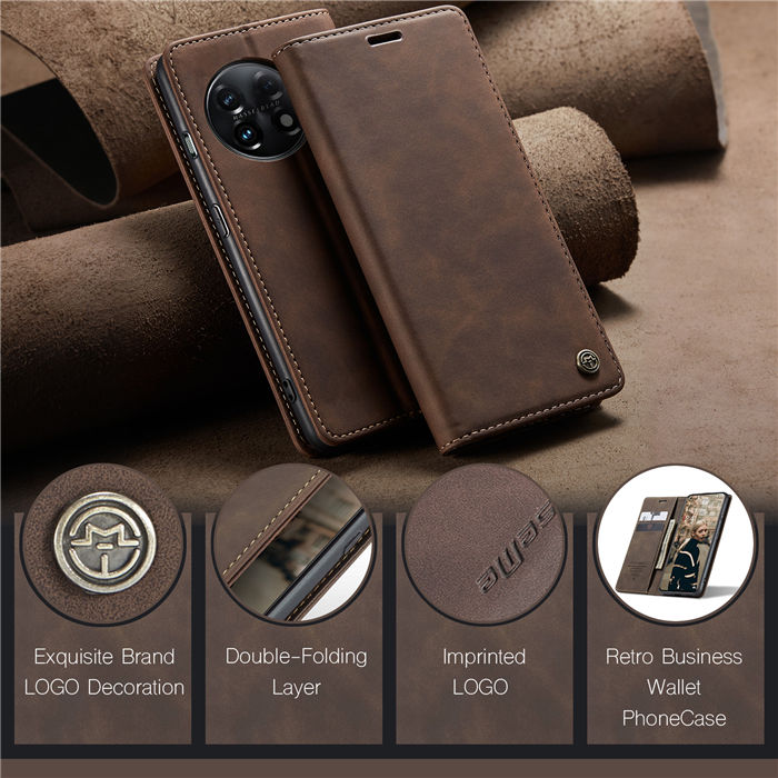 CaseMe OnePlus 11 Wallet Retro Suede Leather Case