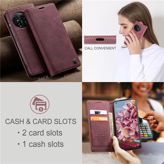 CaseMe OnePlus 11 Wallet Retro Suede Leather Case