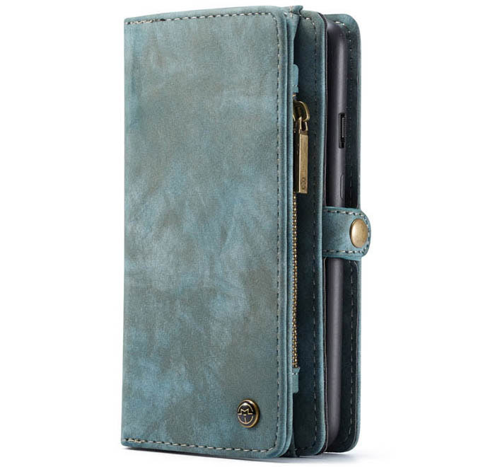 CaseMe OnePlus 7 Zipper Wallet Magnetic Detachable 2 in 1 Folio Case