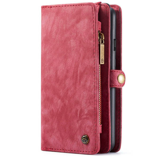 CaseMe OnePlus 7 Zipper Wallet Magnetic Detachable 2 in 1 Folio Case