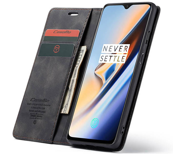 CaseMe OnePlus 7 Wallet Kickstand Magnetic Flip Leather Case