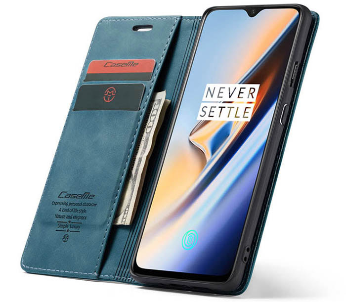 CaseMe OnePlus 7 Wallet Kickstand Magnetic Flip Leather Case