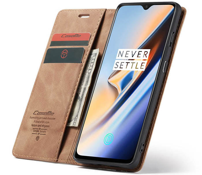 CaseMe OnePlus 7 Wallet Kickstand Magnetic Flip Leather Case