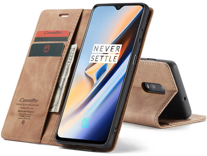 CaseMe OnePlus 7 Wallet Kickstand Magnetic Flip Leather Case