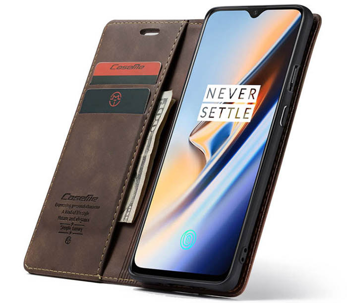 CaseMe OnePlus 7 Wallet Kickstand Magnetic Flip Leather Case