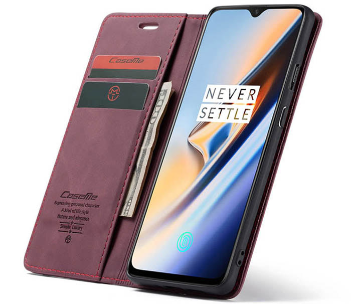 CaseMe OnePlus 7 Wallet Kickstand Magnetic Flip Leather Case