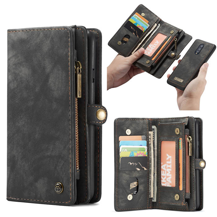 CaseMe OnePlus 7 Pro Wallet Detachable 2 in 1 Case Black