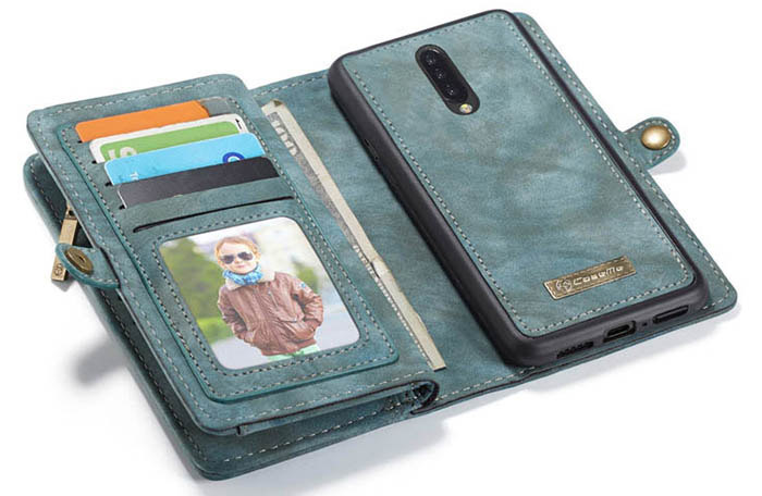 CaseMe OnePlus 7 Pro Zipper Wallet Magnetic Detachable 2 in 1 Folio Case