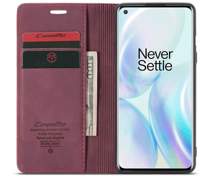 CaseMe OnePlus 8 Wallet Kickstand Magnetic Flip Leather Case