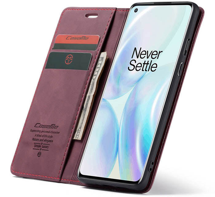 CaseMe OnePlus 8 Wallet Kickstand Magnetic Flip Leather Case