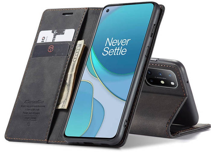 CaseMe OnePlus 8T Wallet Kickstand Magnetic Flip Leather Case