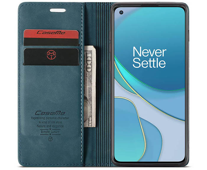 CaseMe OnePlus 8T Wallet Kickstand Magnetic Flip Leather Case